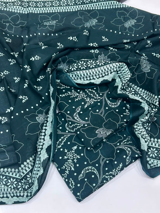 Digital Printed Lawn 3 Piece Unstitched Suit