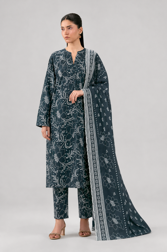 Digital Printed Lawn 3 Piece Unstitched Suit