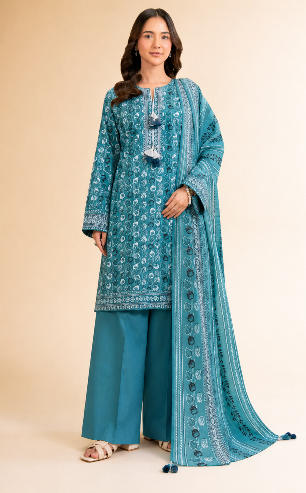 Digital Printed Lawn 3 Piece Unstitched Suit