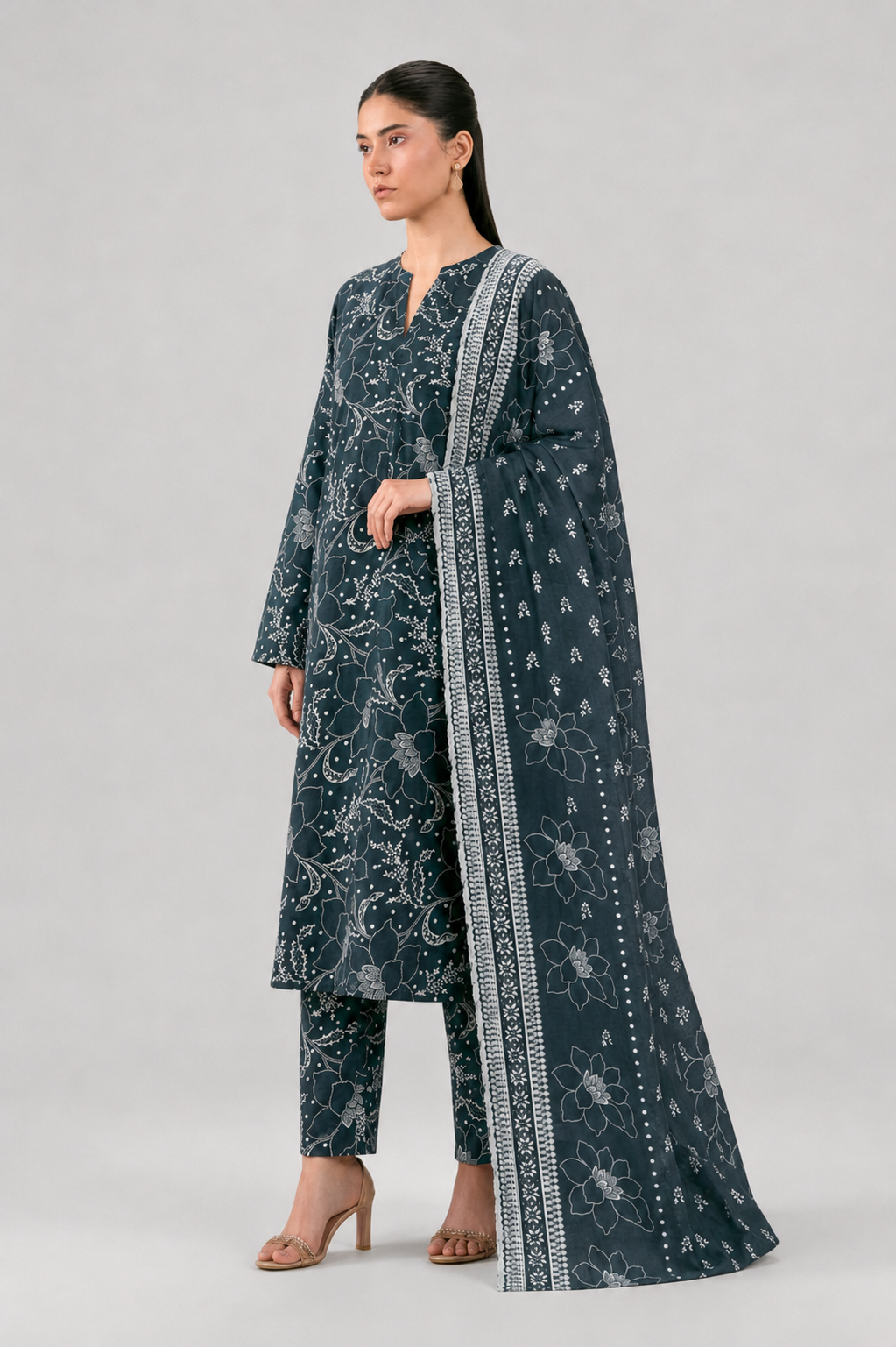 Digital Printed 3-Piece Lawn Suit — Unstitched