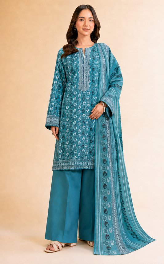 Digital Printed 3-Piece Lawn Suit — Unstitched